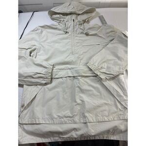 Ralph Lauren RL-67 Womens Small Cream Ripstop Zip-Off Sleeve Anorak Windbreaker